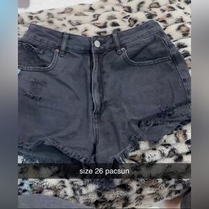 PacSun Black Distressed Jean Shorts High-Waisted